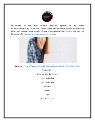 Internet Provider Options In My Area  Internetandtvpricing
