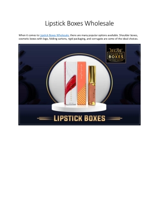 Lipstick Boxes Wholesale