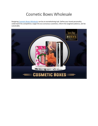 Cosmetic Boxes Wholesale