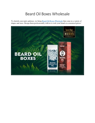 Beard Oil Boxes Wholesale