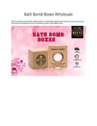 Bath Bomb Boxes Wholesale