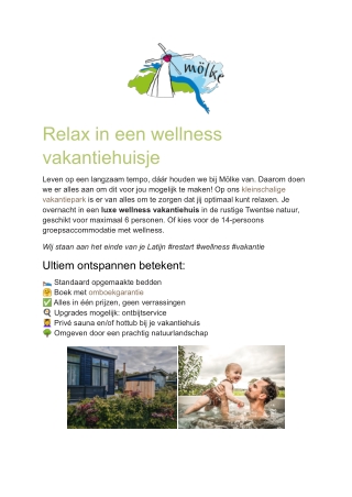 Mölke - Wellness vakantiehuisje