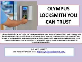 Residential OLYMPUS Locksmith