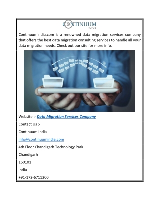 Data Migration Services Company  Continuumindia.com