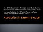 Absolutism in Eastern Europe