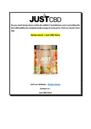 Hemp stores  Just CBD Store