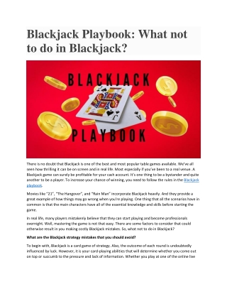 Blackjack Playbook