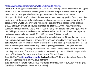 Crypto Underworld Review