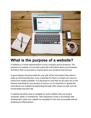 What is The purpose of a website (1)