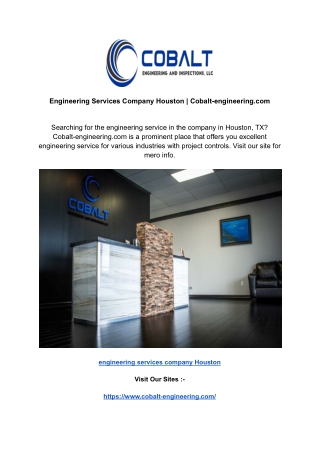 Engineering Services Company Houston _ Cobalt-engineering