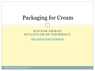 Packaging for Cream