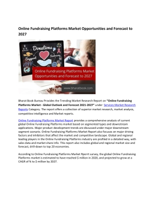 Global Online Fundraising Platforms Market Research Report 2021-2027