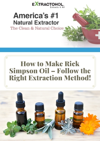 How to Make Rick Simpson Oil