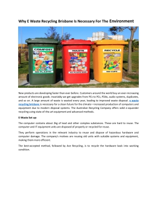 Why E Waste Recycling Brisbane Is Necessary For The Environment-converted