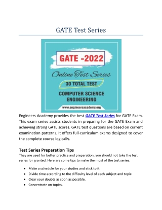 GATE Test series for Exam practice