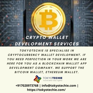 Crypto wallet development Services in India | Tokyotechie