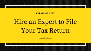 Hire Expatriate Tax Professionals in Canada