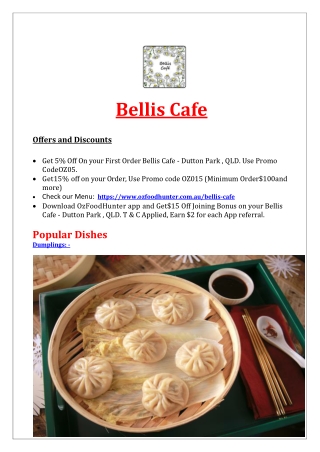 5% Off - Bellis Cafe Restaurant Dutton Park, QLD.