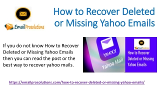 How to Recover Deleted or Missing Yahoo Emails