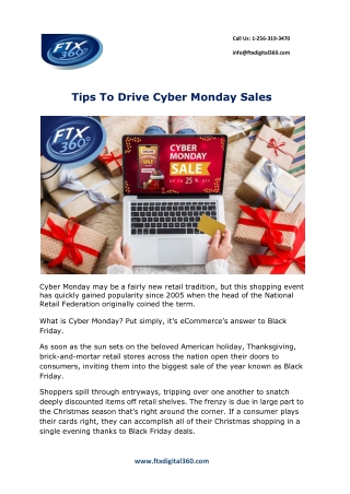 Tips To Drive Cyber Monday Sales