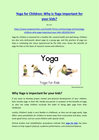 Yoga important for your kids