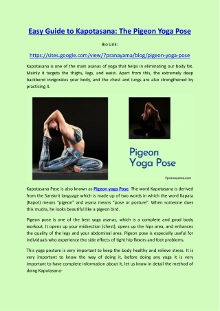 Easy Guide to Kapotasana The Pigeon Yoga Pose