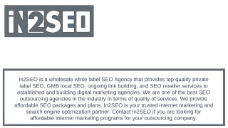 White Label SEO Services - In2SEO