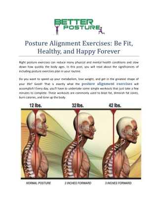 Posture Alignment Exercises-Be Fit, Healthy, and Happy Forever