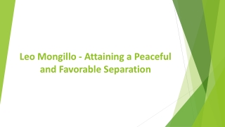 Leo Mongillo - Attaining a Peaceful and Favorable Separation