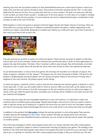 Increase your odds of winning at slots