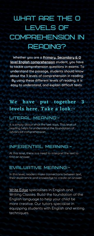 What Are The O Levels Of Comprehension In Reading
