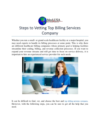 Steps to Vetting Top Billing Services Company