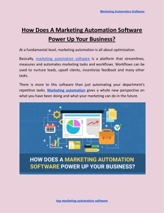 How Does A Marketing Automation Software Power Up Your Business