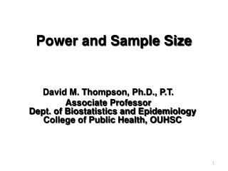 Power and Sample Size