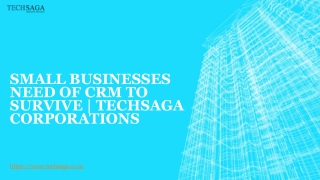 Small Businesses Need of CRM to Survive | Techsaga Corporations