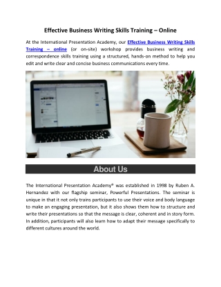 Effective Business Writing Skills Training – Online