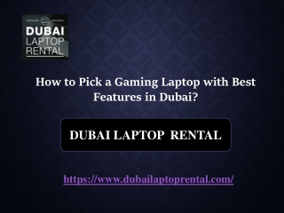 How to Pick a Gaming Laptop with Best Features in Dubai?