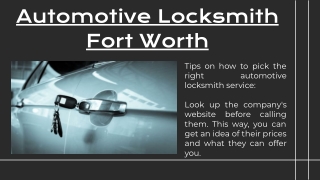 Automotive Locksmith Fort Worth