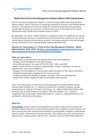 Point-of-Care Data Management Software Market Forecasts to 2028