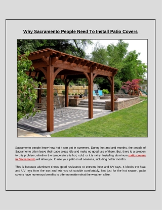 Role of Patio Cover to Make Outdoor Space A Relaxing Spot