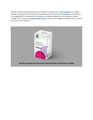 Teefavir tablets online
