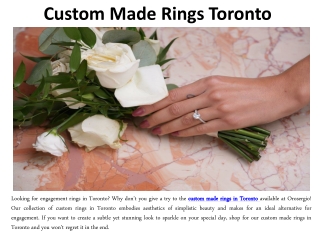 Custom Made Rings Toronto