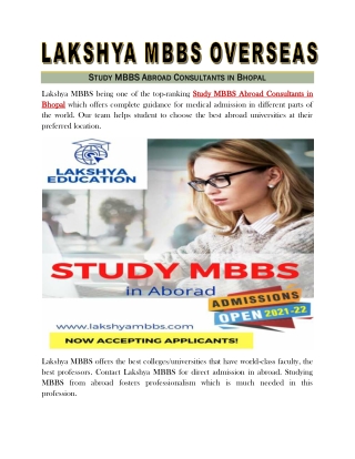 Best Consultancy for MBBS Abroad in Bhopal