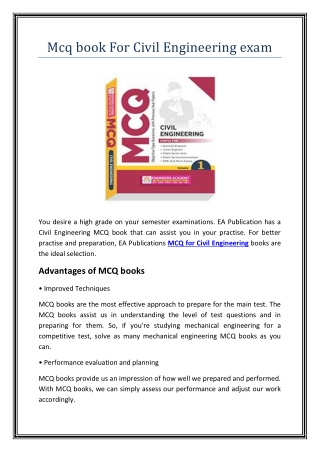 Mcq book For Civil Engineering exam