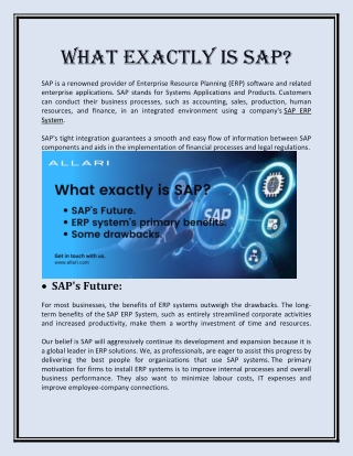 What exactly is SAP?