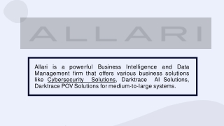 Explore Darktrace Proof of Value(POV) Services - Allari Inc