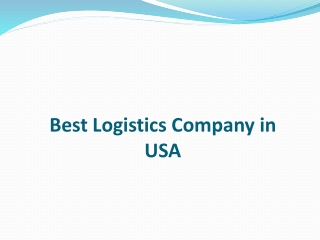 Best Logistics Company in USA