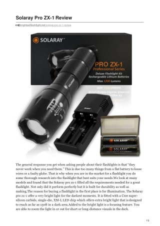solaray pro zx 1 review