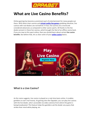 What are Live Casino Benefits