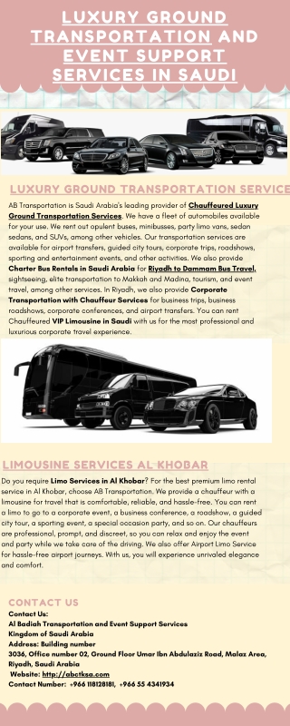 Luxury Ground Transportation and Limousine Services in Saudi Arabia